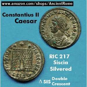 CONSTANTIUS II AS CAESAR. BRITISH MUSEUM. GRASSMOOR HOARD. SILVERED.