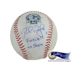 David Wright Autographed Shea Stadium Game Used Baseball   Farewell to 