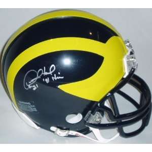Desmond Howard Signed Michigan Riddell Mini Helmet w/Heisman91