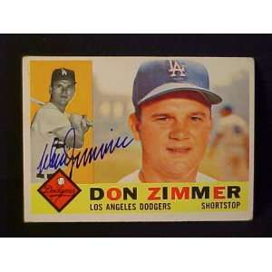 Don Zimmer Los Angeles Dodgers #47 1960 Topps Autographed Baseball 