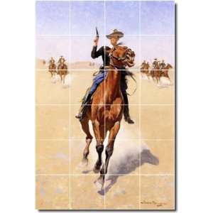 Frederic Remington Western Wall Tile Mural 24  24x36 using (24) 6x6 