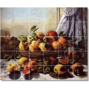 Gustave Courbet Fruit Vegetables Wall Tile Mural 18  30x36 using (30 