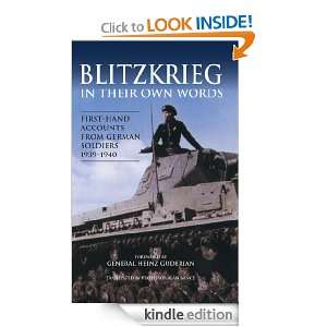 Blitzkrieg In Their Own Words Heinz Guderian, Alan Bance  
