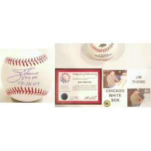 Jim Thome Signed MLB Baseball w/500 HR 9 16 07