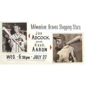 baseball Milwaukee Braves Joe Adcock Hank Aaron poster 1962  