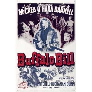 Buffalo Bill Poster B 27x40 Joel McCrea Maureen OHara 