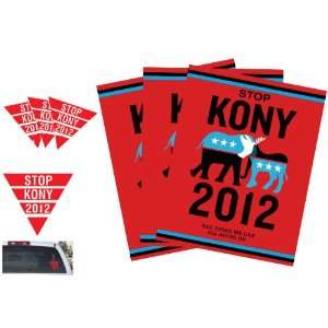  Kony 2012 Kit 3 Triangle 4x3.5 Decals Three RED 11x14 