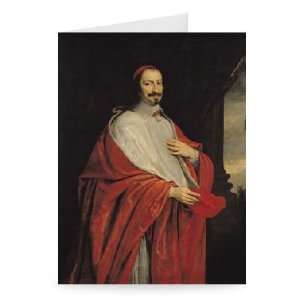 Portrait of Jules Mazarin (1602 61) (oil on   Greeting Card (Pack of 
