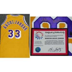 Kareem Abdul Jabbar Signed Lakers t/b Gold Jersey