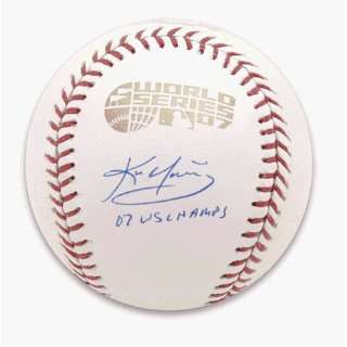 Kevin Youkilis Signed Ball   with 07 WS CHAMPS Inscription