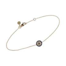 Alexandra Moosally Diamond & Sapphire Mini Evil Eye Gold Bracelet