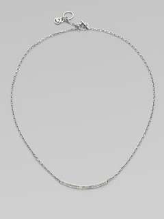 Michael Kors   Stone Accented Bar Chain Link Necklace/Silvertone 