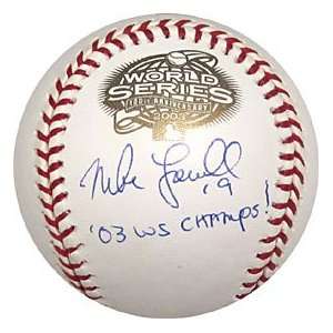 Mike Lowell 03 WS Champs Autographed / Signed 2003 World Series 