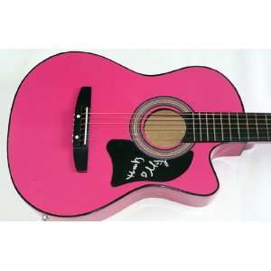 Mindy Smith Autographed Signed Pink Guitar Dual Cert JSA