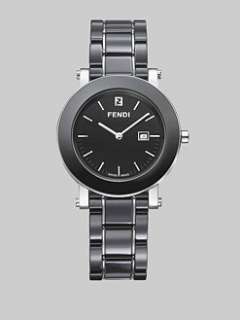 Fendi   Ceramic Round Watch/Black