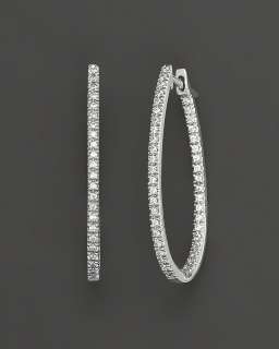 Inside Out Diamond Hoop Earrings in 14 Kt. White Gold, 1.0 ct. t.w 
