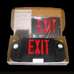 Combo Led EXIT Sign & Emergency Lights, E4AR B 847263026718  