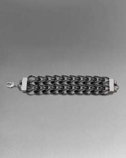 Enamel Link Chain Bracelet, Caviar