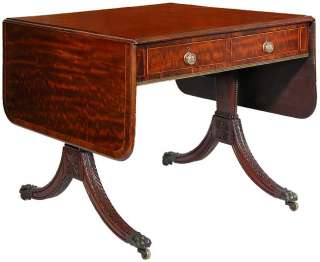 SWC Superb Regency Carved Plum Mahogany Sofa Table 1810  