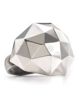 Elizabeth And James Silver Geodesic Large Dome Ring   All Jewelry 