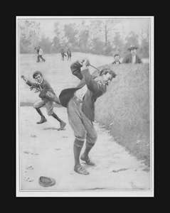 Golfer withTemper Takes Swing, A.B.Frost, Antique, 1904  