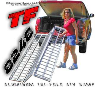 NEW ATV 4 WHEELER TRACTOR TRI FOLD RAMP ALUMINUM RAMPS (TF 8248 