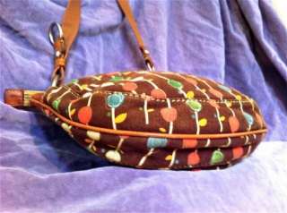 FOSSIL Handbags FLORAL Canvas LEATHER Purse CROSSBODY Shoulder Bag 
