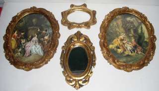   Lot of Italian Florentine & Spanish Gilt Wood Framed Prints & Mirrors