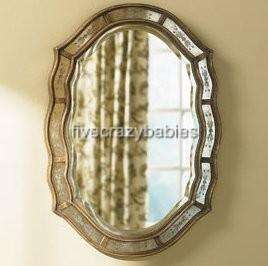   Victorian Venetian Etched Frameless Wall Mirror Antique 