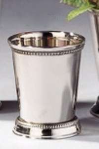 NICKEL PLATED DRINK SAFE BEADED MINT JULEP CUP 3  