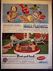 1953 Doughboy Water Playmates Kids Pool Toys vintage ad  