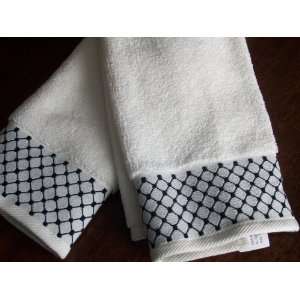 Thomas OBrien Hand Towel Indigo Cream 16 x 30