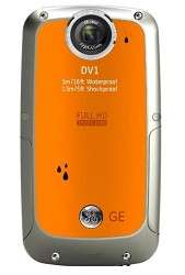 GE DV1 CO Waterproof 1080P Pocket Video Camera   Orange  