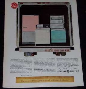 1962 GENERAL ELECTRIC Pink Refrigerator Stove Washer AD  