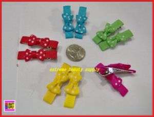 small girl dog hair clip pin bow Barrettes BLUE RED b  