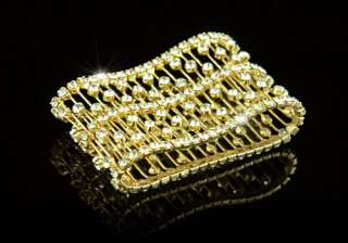Bridal Bridesmaid Crystal Gold Pla Bangle Bracelet B006  