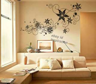 Removable Decorative Wall Paper Sticker Decal Flower 1.6x0.79m  