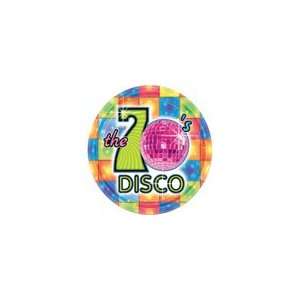    70s Disco Theme Party 10.5 Disposable Paper Plates Toys & Games