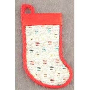  Dollhouse Miniature Red and Silver Christmas Stocking 
