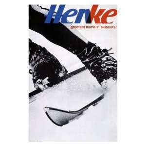  Henke Downhill Ski Boots Giclee Poster Print, 32x44