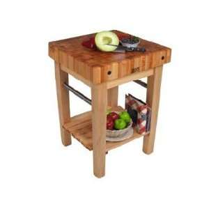   24 x 24 Butcher Block Table Casters Included Furniture & Decor