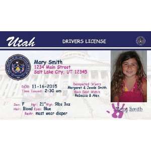 Personalized Baby Drivers License (set of 20) Birth Announcement Utah