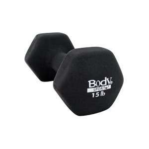Body Sport Neoprene Dumbbell Hand Weight, 15 lb   Black  