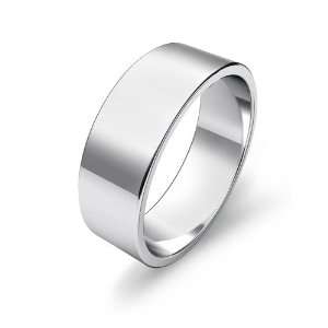    10.4g Mens Flat Wedding Band 7mm Platinum Ring (7) Jewelry