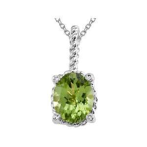   cttw Genuine Peridot Pendant by Effy Collection® in 14 kt White Gold