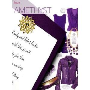 Wedding Invitations Kit Eggplant Purple with Brass Filigree Medallion