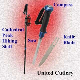 United Cutlery Cathedral Peak Hiking Staff Compass, Saw  