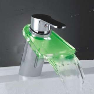   LED Digital Temperature Visualizer Chromed Waterfall Faucet Water tap