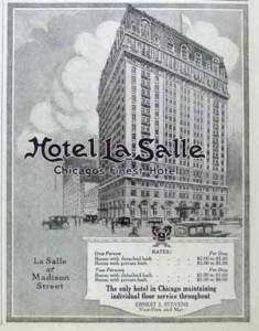1913 Hotel La Salle Chicago daily rates AD  