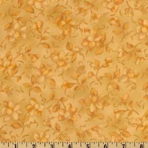  44 Wide Charms Flannel Tossed Floral Gold Fabric By The 